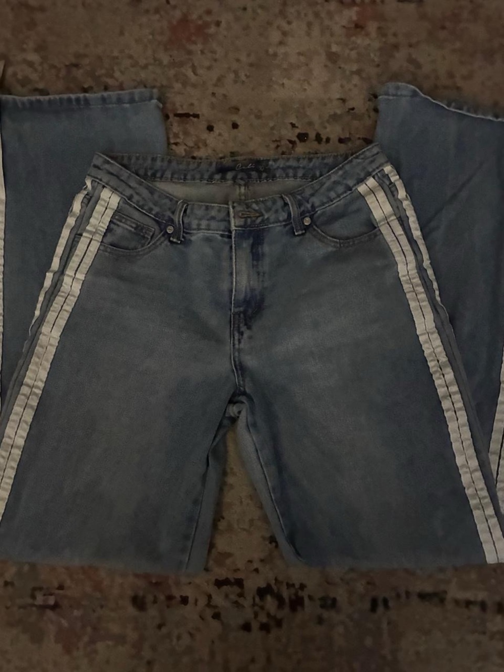 Marshalls Light Blue Flare Jeans with White Side Stripes